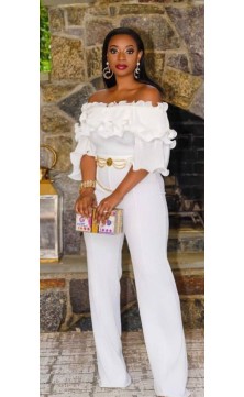 Ensemble pantalon blanc...