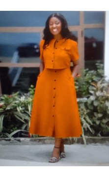 orange set skirt/shirt