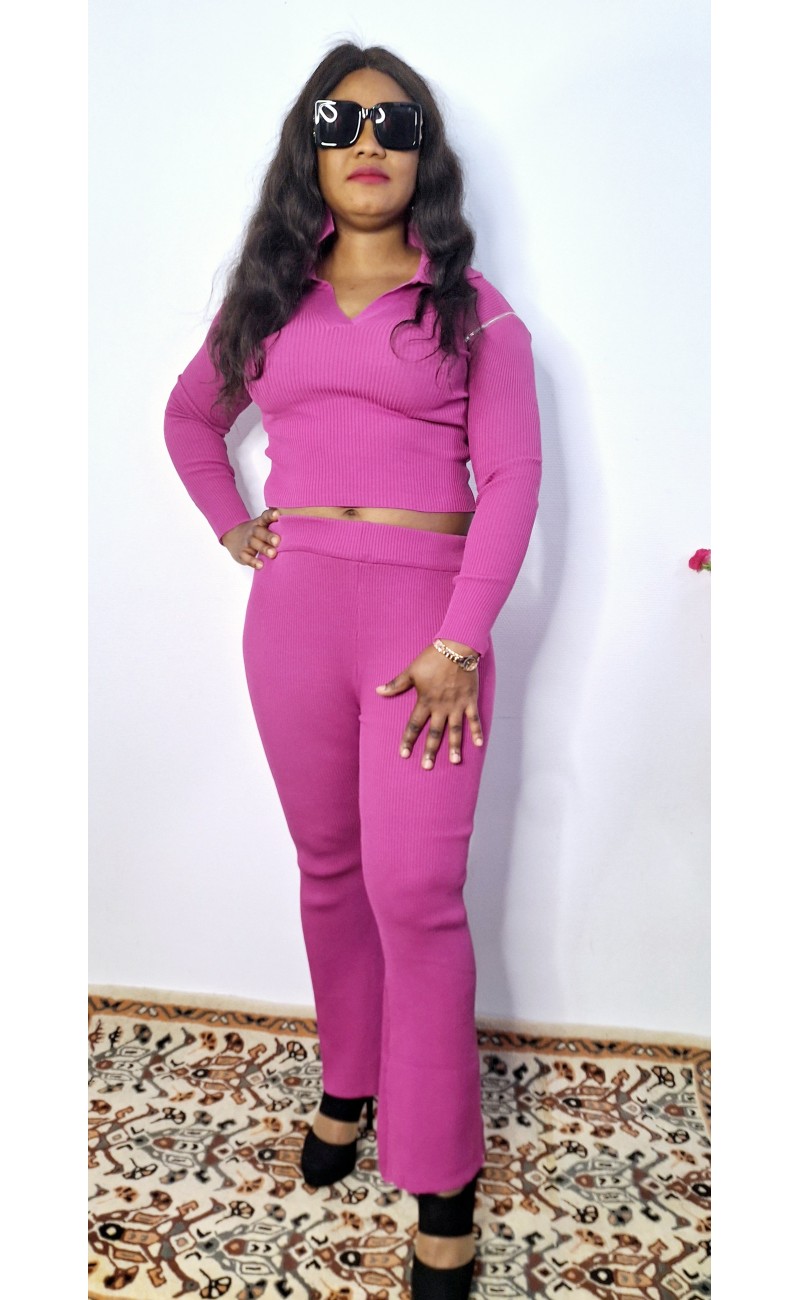 fuchsia skirt set