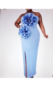Robe moulante bleu  sans...