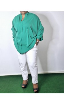Grande chemise verte taille unique longues manches