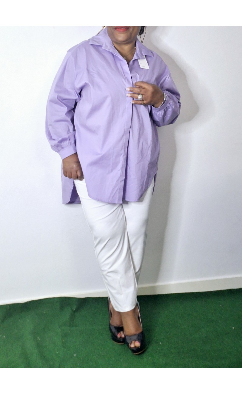 Grande Chemise mauve claire, longues manches
