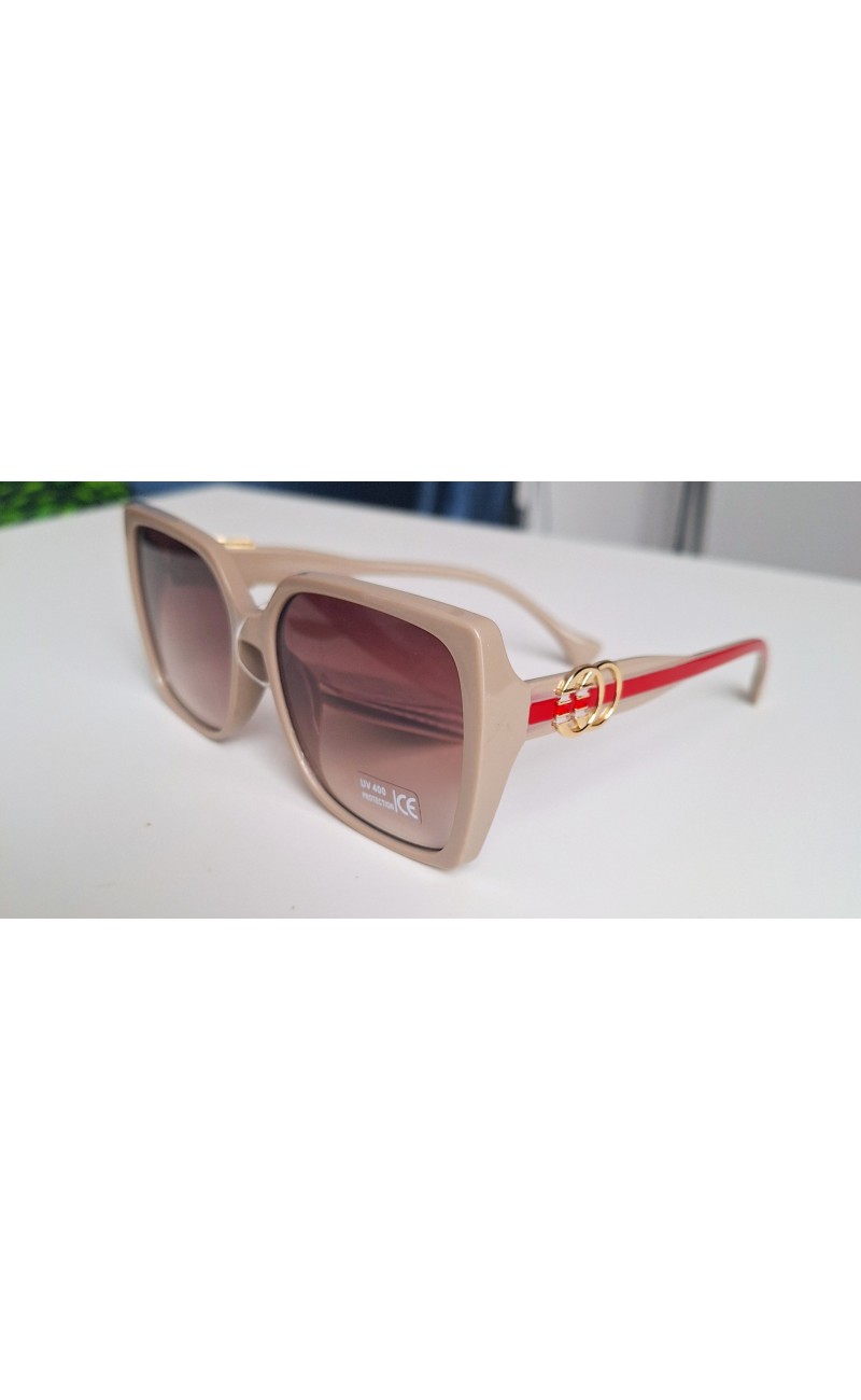 Lunettes De Soleil De Soleil Camel Clair ET Rouge