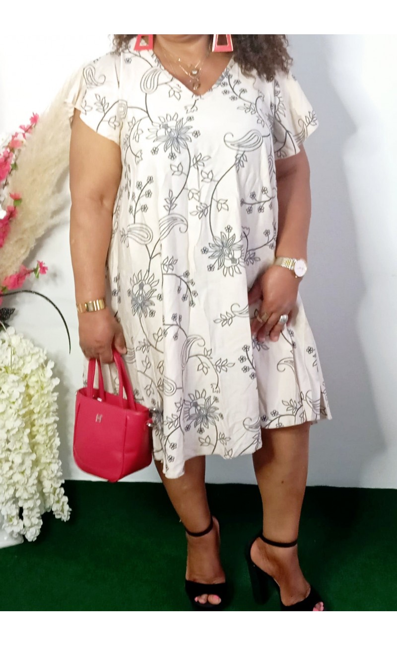 Robe Fleurie  Grande Taille En  Taille Unique