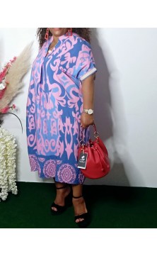 Robe Mauve Fleurie De Bleu...