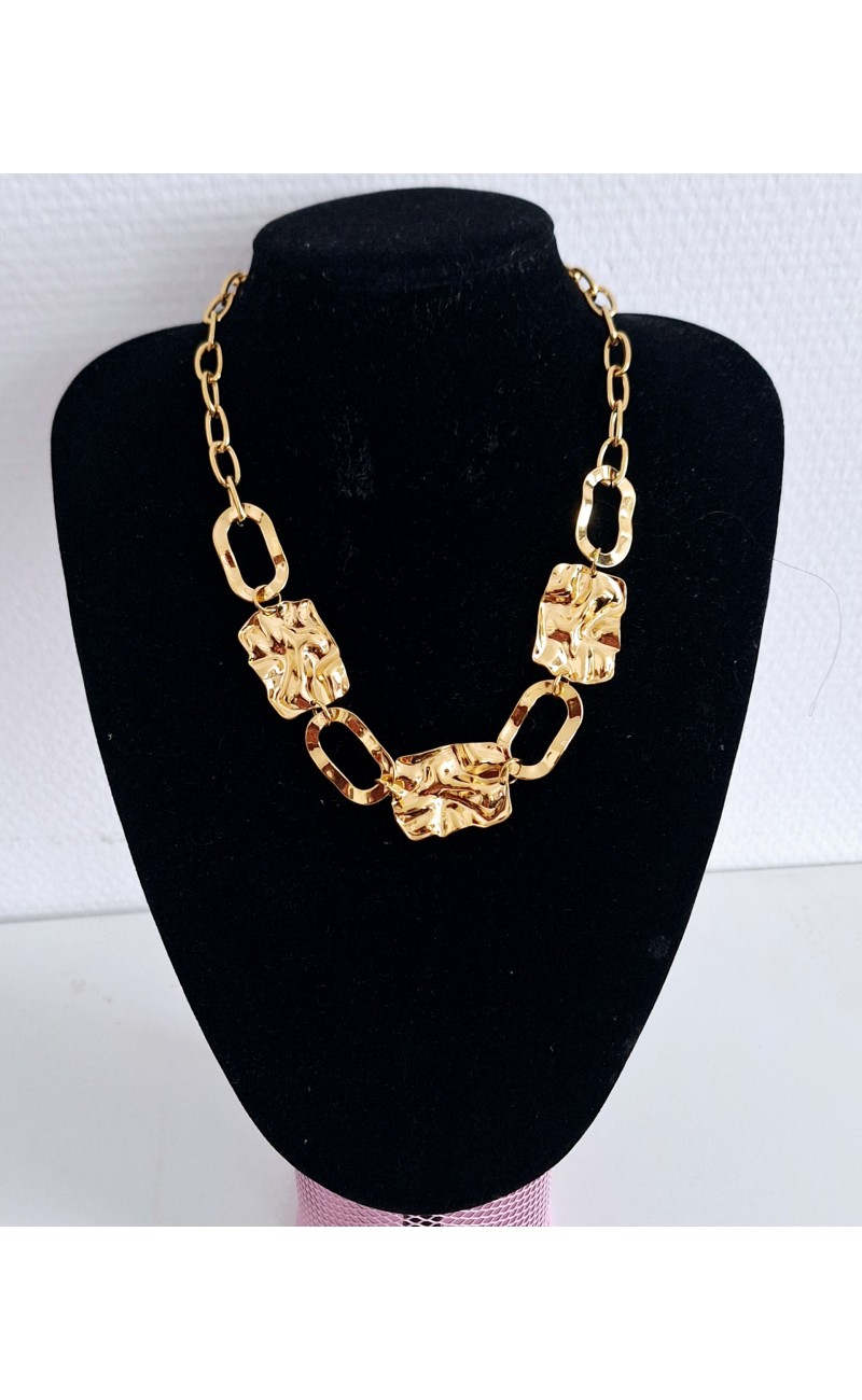 Necklace of stainless steel with big decoration pieces