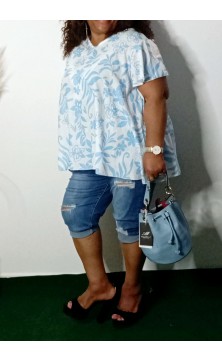Blouse Bleu Ciel Grande...