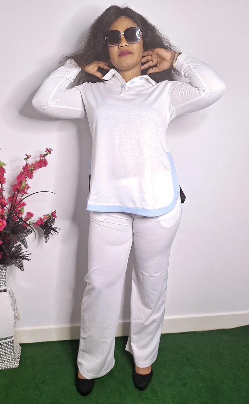 White/blue-black ensemble