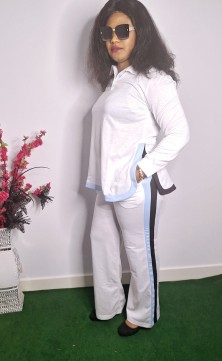 White/blue-black ensemble