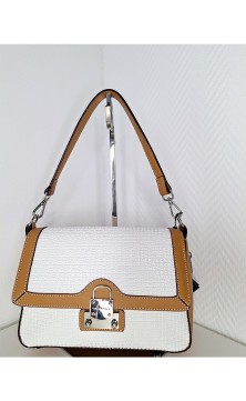 White flap closure bag