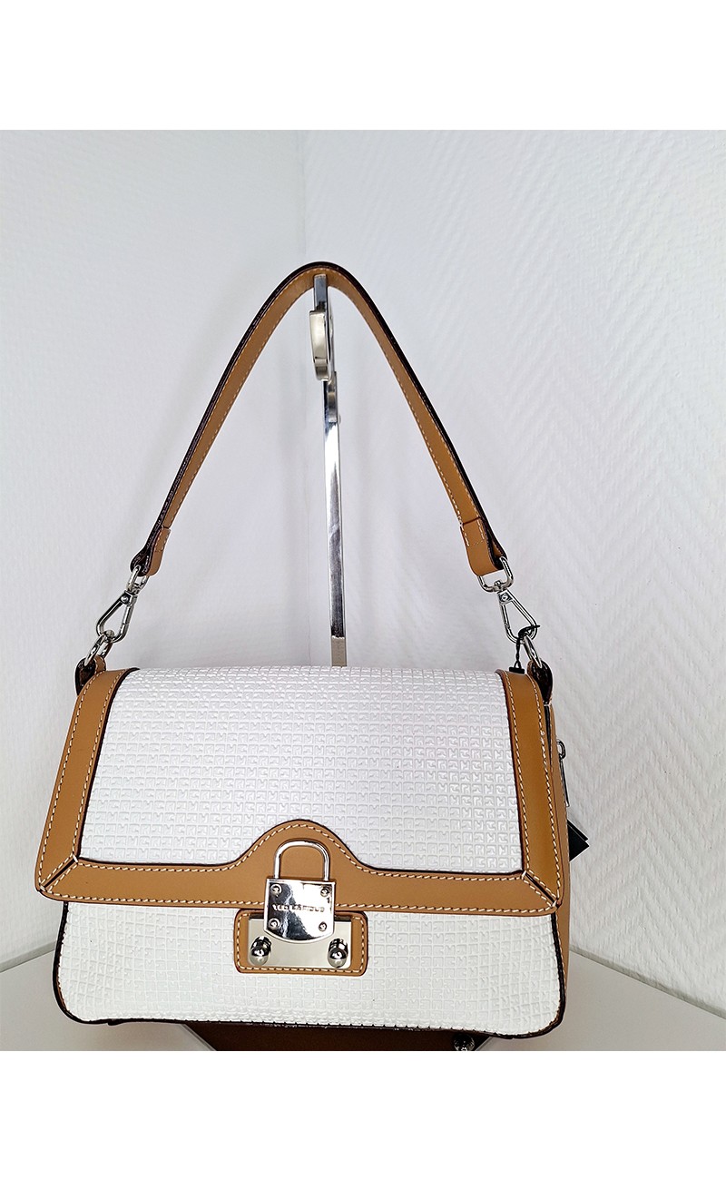 White flap closure bag