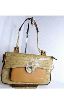 Beige handbag with gold...