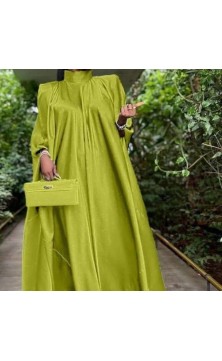 satin evening dress green...