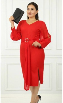 red dress with longue...
