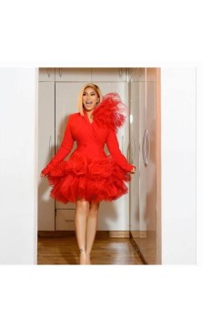 Red short party dress