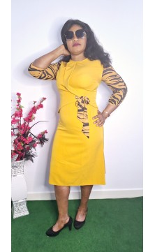 Yellow dress with sleeves...