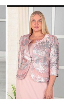 ensemble trois pièces juste bustier veste fleurie