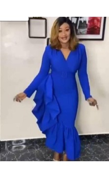 blue dress, long sleeves,...