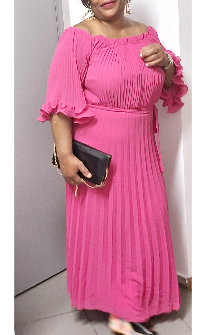 Folded dress, pink, unique middle