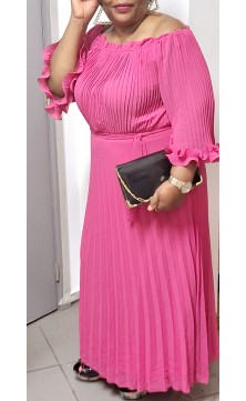 Folded dress, pink, unique middle