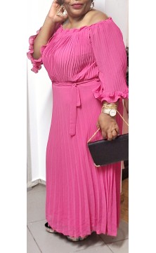 Folded dress, pink, unique middle