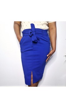 blue dress with high...