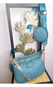 tripartide shoulderbag, blue, dismountable