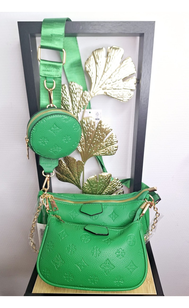 tripartide shoulderbag, green, dismountable
