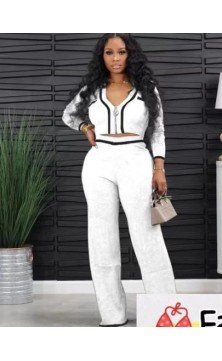 ensemble pantalon pull blanc