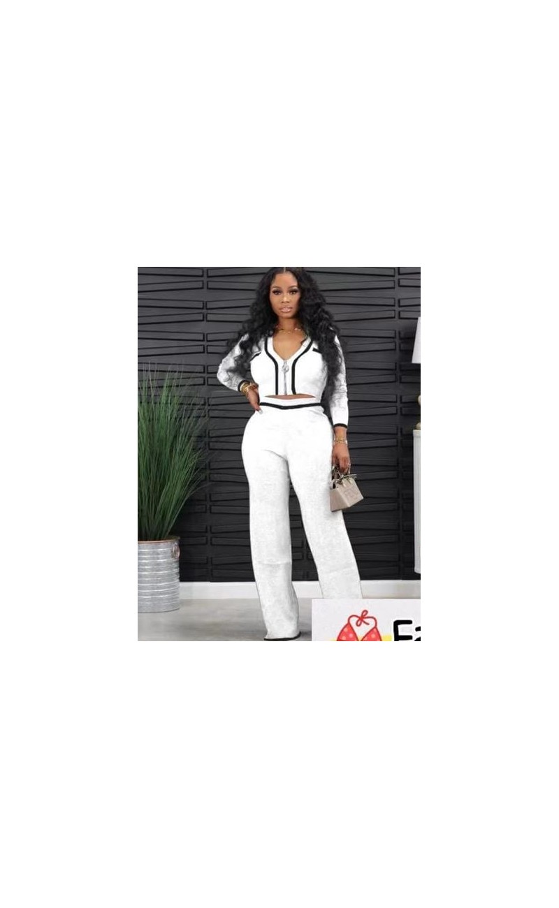 ensemble pantalon pull blanc