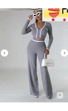 ensemble pantalon pull  gris