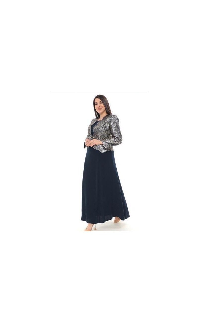 robe  et veste de soirée , cérémonie bleu marine veste bleu dore