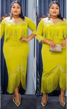 yellow evening dress